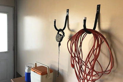 8092E Incredibly Heavy Duty Steel Garage Storage/Large U-Shaped Utility Hooks, 4 Pack, Black
