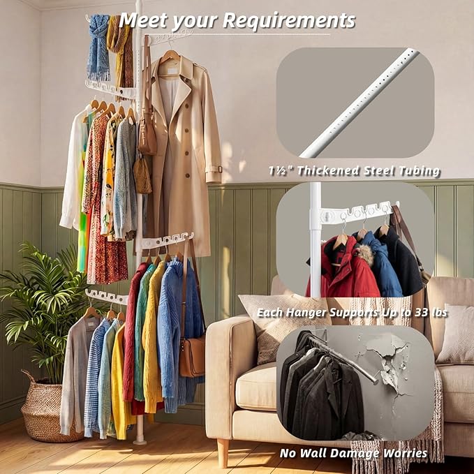 Indoor Super Space-Saving Clothing Drying Rack for Apartment Small Room, 5 Tier Storage Foldable Clothing Rack, Max Hang Up 20 Cloth, 33 Pounds White