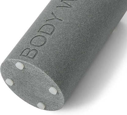 Indecor Home Resin Neutral Gray Sandstone Body Wash Engraved Bottle Refillable Pump Dispenser, Durable Waterproof Resin Construction for Bath, Shower - Gray Sandstone Satin Nickel Pump