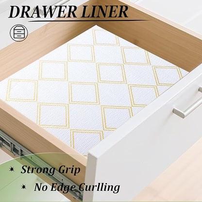 Drawer Liners for Kitchen Cabinets Non Slip Shelf Liner 15 Inch X 20 Ft Waterproof Cabinet Liner Non Adhesive Shelf Paper for Kitchen Bathroom Closet Refrigerator Cupboard Pantry Dress