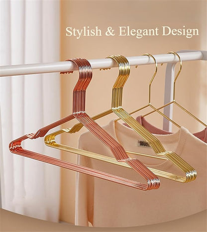 Better to U 17 Inch Metal Clothes Hanger, 4.0mm Heavy Duty Shirt Blouse Hanger for Coat Suit Bridal Boutique, Space Saving Slim Wire Hanger for Camisole Trousers Wedding Dress（Gold 36pack）
