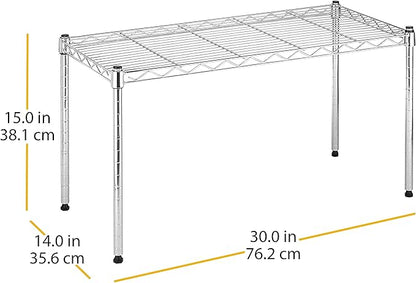 Whitmor Wire Shelving Unit, Metal Storage Shelves, Durable Heavy Duty Shelf, Easy Assembly for Pantry, Kitchen, Garage, Plant, 14" x 30" x 15"