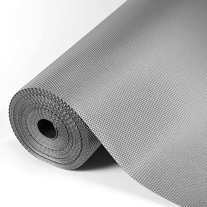 Hersvin Shelf Liner, 24" x20' Non-Adhesive Drawer Liners EVA Kitchen Cupboard Cabinet Covering Undersink Mat Washable Fridge Lining Paper (Gray/Diamond)