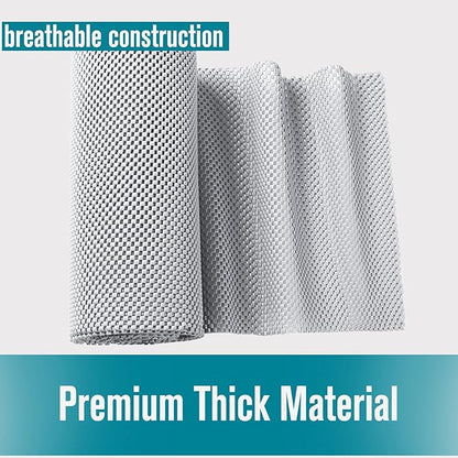 Drawer Shelf and Cabinet Liner, Thick Strong Grip, Non-Adhesive Liners Protect Kitchen Cabinets and Cupboard, Bathroom Drawers, Easy Install, Breathable Mat, 20 Inches x 20 Feet, White