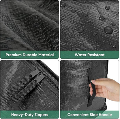 BALEINE 2-Pack Oversized Moving Bags with Reinforced Handles, Heavy-Duty Storage Tote for Clothes, Moving Supplies (Black, 2-Pack)