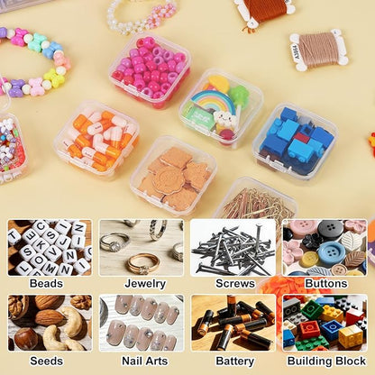 SGHUO Bead Organizer Box, 56 pcs Small Organizers, 3-Tier Stackable Storage Container Box for Art Craft Storage, Washi Tape, Kids Toys, Jewelry, Beauty & Sewing Supplies