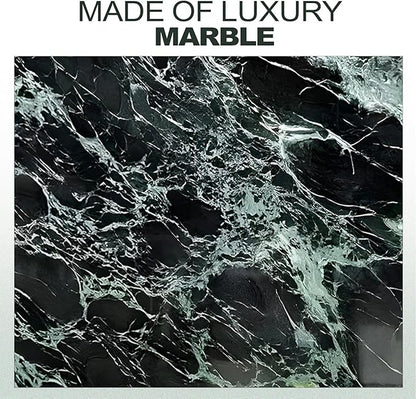 Koville Natural Marble Tray, 12x8“ Coffee Table Vanity/Decorative Tray for Jewerly, Watch, Perfume Candle Storage for Bedroom/Bathroom/Kitchen Countertop(Indian Green Marble)