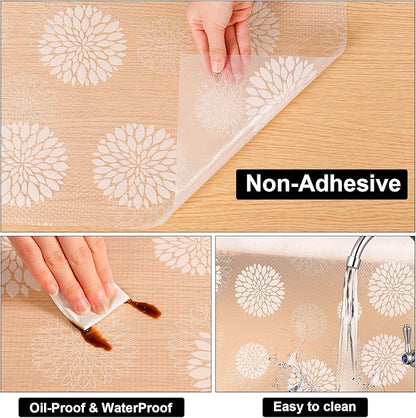 Cooyes Shelf Liners for Kitchen Cabinets Waterproof & Oil-Proof Kitchen Cupboard Mats Non-Slip Drawer Mats EVA Material Non Adhesive Fridge Liner for Shelves（11.8" W x 236" L）