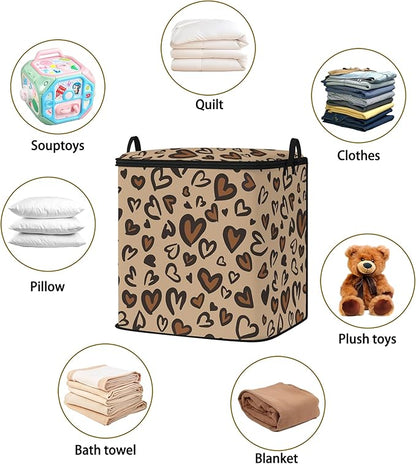 Large Comforter Storage Bag with Zipper,Closet Organizer for Clothes/Blankets/Quilts/Pillows,Fabric Storage Bags with Portable Handles 95L(2-Pack)