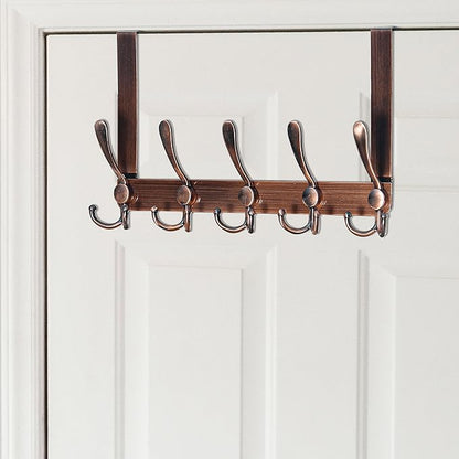 WEBI Over The Door Hooks for Hanging,Door Hanger,Over Door Towel Rack,Door Coat Hanger Door Coat Rack for Clothes,Back of Bathroom,Antique Copper,2 Packs