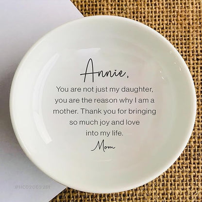 HatafaFurni To My Daughter, Bride in Law Ring Dish, Women Jewelry Tray, Birthday & In Law Gifts, Son Trinket Tray for Men & Women