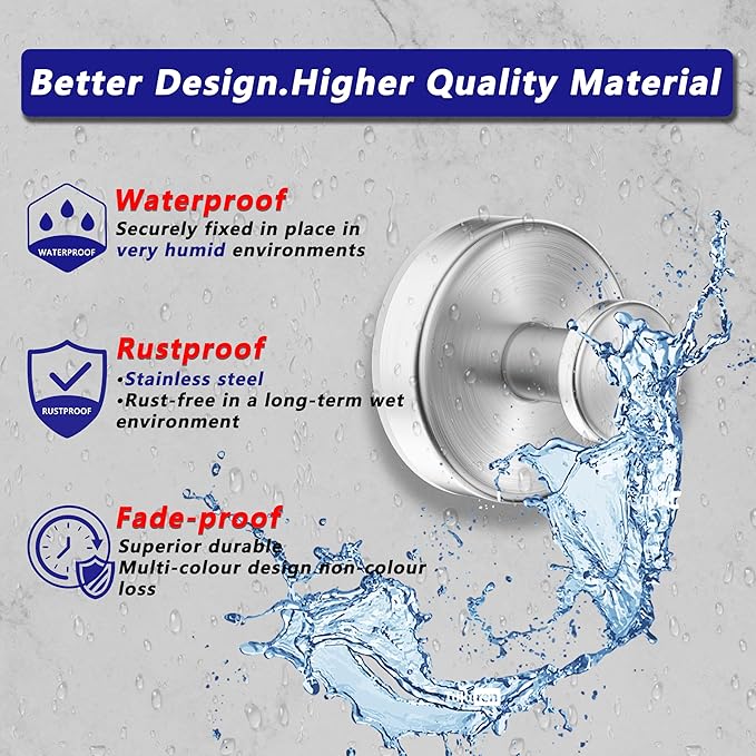 Suction Cup Hooks for Shower,Removable No Drill Towel Hooks,Upgraded 15 lbs Strong Suction hooks for Bathroom Tile,Shower Wall,Glass Door,Kitchen-Loofah,Coat,Stainless Waterproof-Silver 2 Pcs