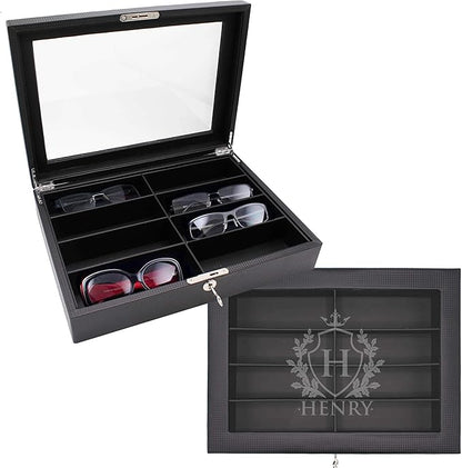My Personal Memories Custom Personalized Multiple Sunglasses, Eyeglass, Eyewear Cases Organizer Box, 8 Slots