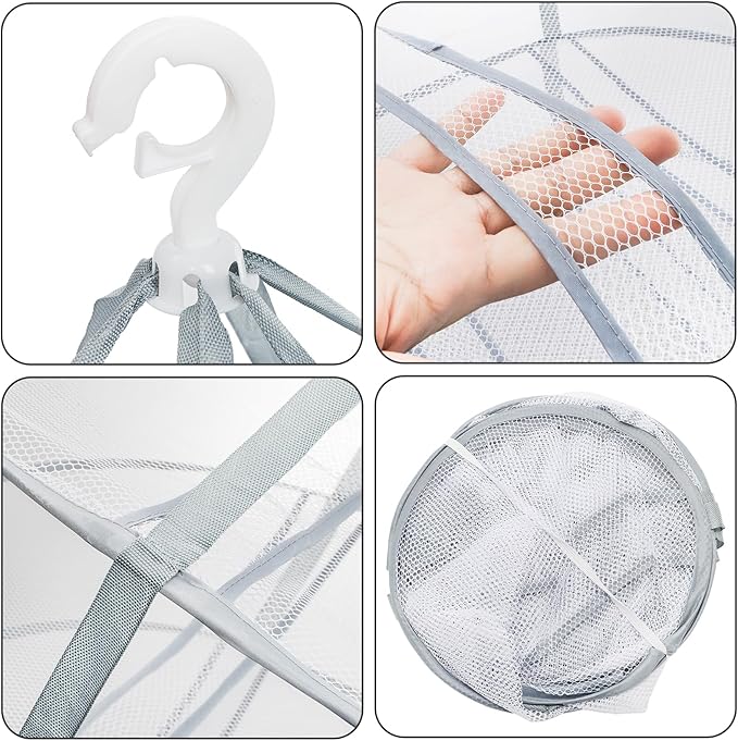 Jucoan 3 Pack 3-Tier Lay Flat Sweater Drying Rack, Folding Mesh Clothes Drying Rack for Toys, Sweaters, Delicates
