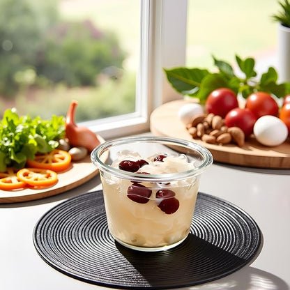 24 Oz Round Glass Food Storage Container, 3 Cup Round Glass Soup Container with Airtight Lids BPA free, Leakproof Borosilicate Storage bowls, Dishwasher Microwave Freezer Safe (4 Pack)
