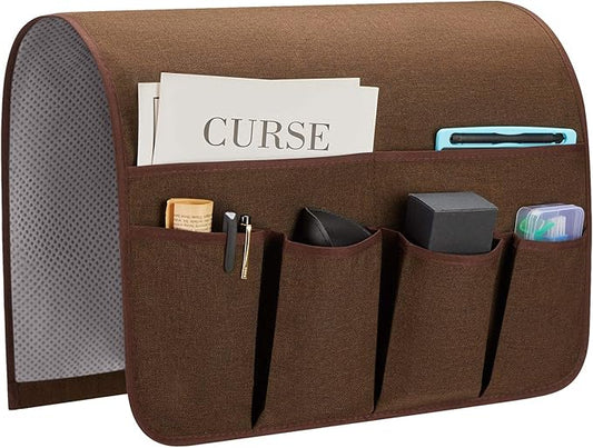 SYSOV Sofa Armrest Organizer, Remote Control Holder for Recliner Couch, Arm Chair Caddy with 6 Pockets for Magazine, Tablet, Phone, iPad