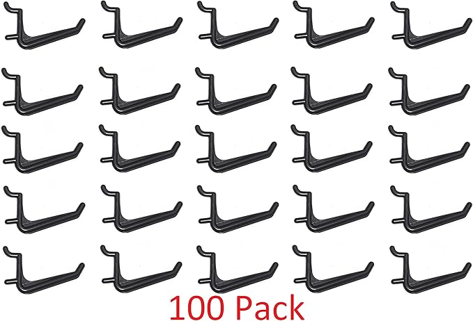 JSP Manufacturing Jumbo Pegboard Hooks Black Garage Tools Hammer Air Tool Storage Organization Jewelry (100)