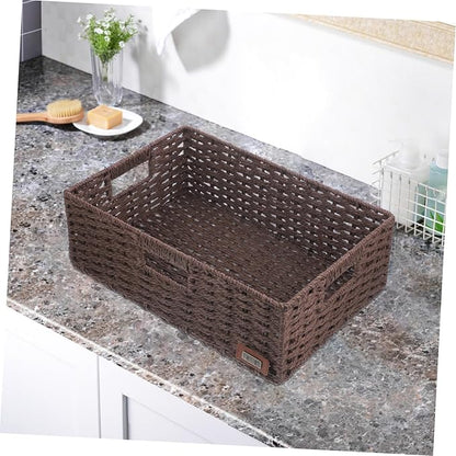 Rustic Woven Storage Baskets Decorative Basket for Shelves for Office Kitchen