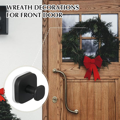 warlve Suction Cup Hooks for Shower - Reusable No-Drill Mounting - Hooks for Towels, Robes & Loofah on Metal, Glass, Mirrors, Tile & Smooth Non-Porous Surfaces (2, Matte Black)