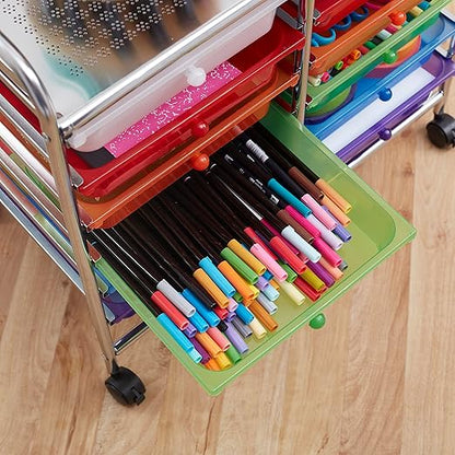 ECR4Kids 12-Drawer Value Mobile Organizer, Storage Cart, Assorted