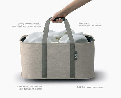 Joseph Joseph Hold-All, Collapsible 35L/9.25 Gallon Washing Laundry Basket Bag, Durable Fabric, Moisture Resistant - Ecru