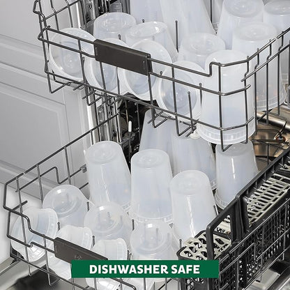 Freshware Food Storage Containers [36 Set] 16 oz Plastic Deli Containers with Lids, Slime, Soup, Meal Prep Container BPA Free Stackable Leakproof Microwave/Dishwasher/Freezer Safe (Pack of 10)
