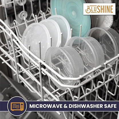 BluShine [40 Sets] 8 oz. Plastic Deli Food Storage Containers with Airtight Leak Proof Lids - Reusable - Microwave, Fridge, and Freezer Safe