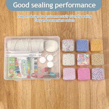 Bead Organizer Box, 30pcs Small Clear Plastic Storage Containers, Craft Storage Box Features Hinged Lid and Labels, Mini Boxes for Bracelets, Jewelry, Diamonds, Clay Beads, Screws, Seeds, Small Parts
