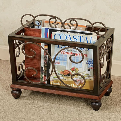 Touch of Class Ashburn Regal Walnut Magazine Newspaper Catalog Rack