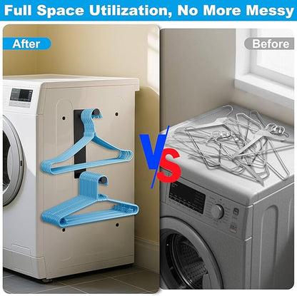 RedCall Magnetic Hanger Organizer for Washing Machine,Strong Magnet Hanger Storage Rack for Laundry Room Organization,Stacker Holder (Black)