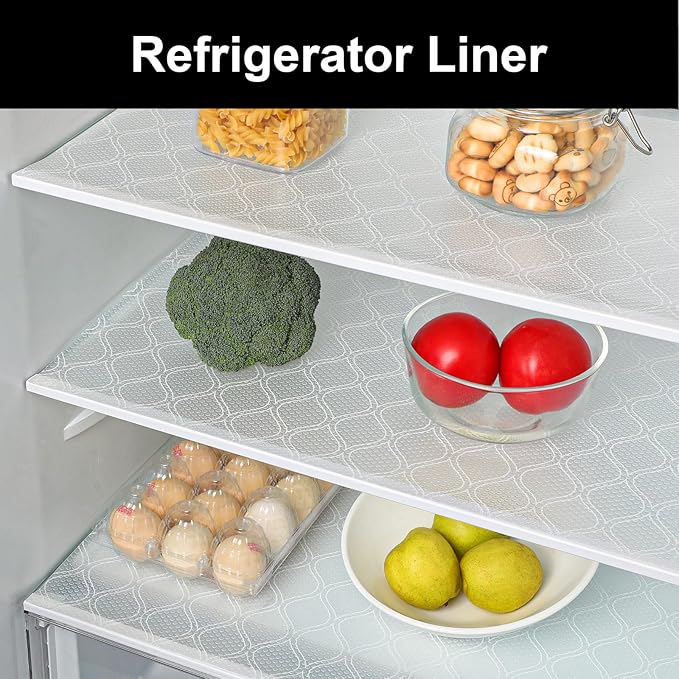 Cooyes Drawer and Shelf Liner, Non-Adhesive Shelf Liners for Kitchen Cabinets, Thick Strong Grip Mats for Desk, Shelves, Bathroom Drawers, Fridge, Cabinet Protection（17.5" W x 360" L）