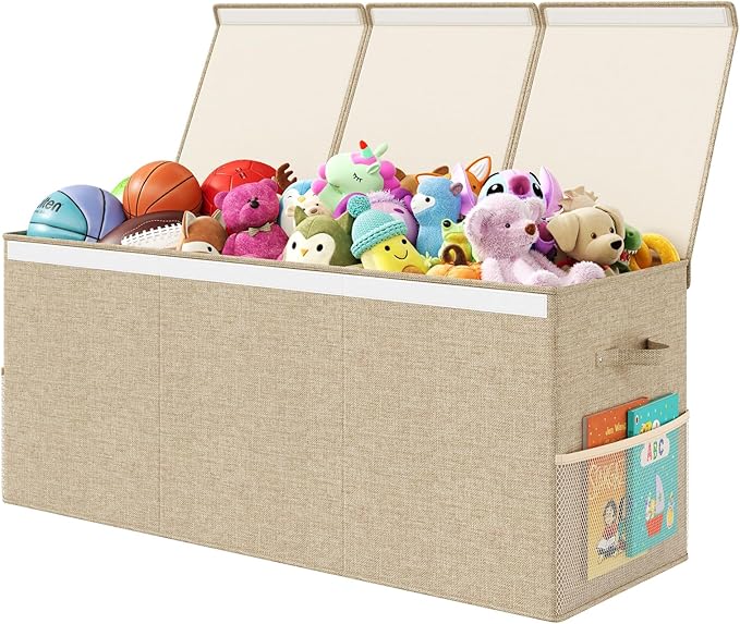 Extra Large Toy Box Chest with Lid, Kids Toy Storage Organizer for Boys Girls, Big Toy Bin Basket Extra Large Toy Storage Box for Living Room Playroom Nursery (40" x14" x16")