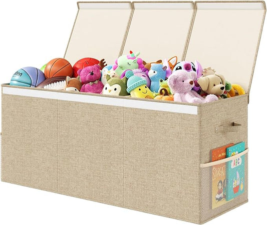 Extra Large Toy Box Chest with Lid, Kids Toy Storage Organizer for Boys Girls, Big Toy Bin Basket Extra Large Toy Storage Box for Living Room Playroom Nursery (40" x14" x16")