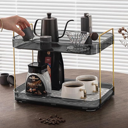 Seoneiro Whiskey Tray, Glass Cup Rack, Mug Holder, Coffee Cup Organizer, Bathroom Countertop Organizer with Drain Board Wine Glass Decorative, Food Tray, Kitchen Spice Rack