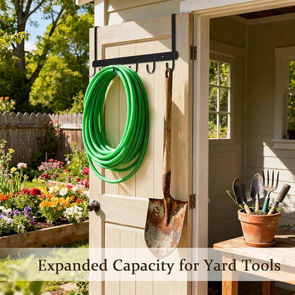 Adjustable Over The Door Hooks, Premium Metal Wall Mounted for Hanging, Heavy Duty Door Coat Hangers and Towel Door Hangers, Cubicle Hook fits 1 3/8" to 3 1/2" Longer Panels for Garage, Black, 6 Hooks