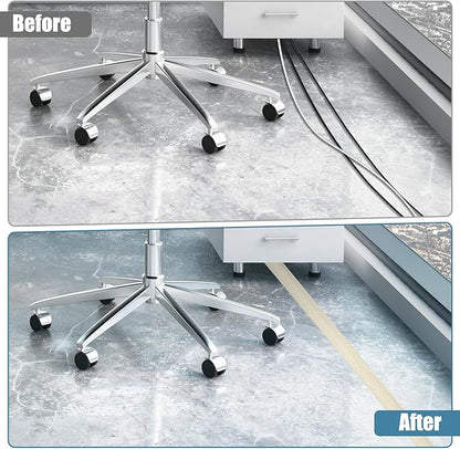 Floor Cord Covers for Wires 3.3FT Cable Hider Wire Cover Self Adhesive Cord Hider Floor for Offices, Homes, Workshops, Warehouses Cable Cavity 0.39" W x 0.27" H