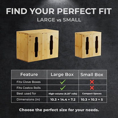 2-in-1 Bamboo Plastic Bag Holder and Trash Dispenser – Large Capacity Storage for Kitchen Cabinet, Under Sink Storage, Pantry Organizers, Laundry Room Organization, Kitchen Must Haves 2025