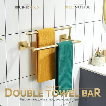 KOKOSIRI Hand Towel Bar 16 Inches Towel Holder Bathroom Rack for Bath Cabinet Towel Rails Brushed Gold Stainless Steel B5009BG-L16