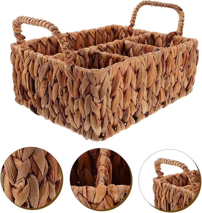 Rustic Woven Storage Basket Cutlery Storage Decor Fork Basket Desktop Cutlery Organizer