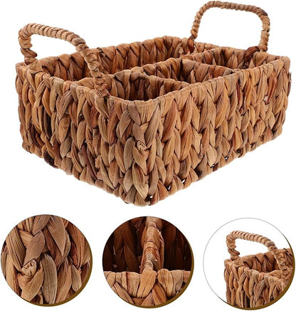 Rustic Woven Storage Basket Cutlery Storage Decor Fork Basket Desktop Cutlery Organizer