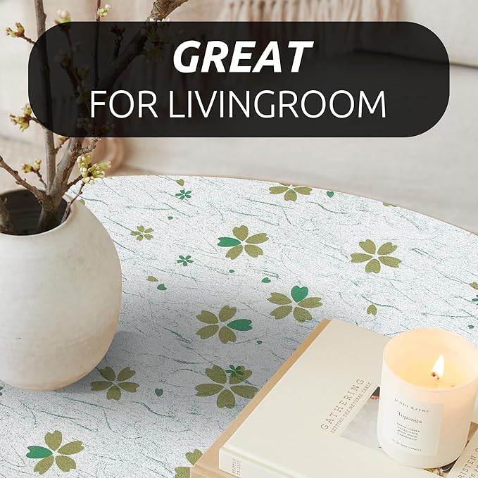 RAY STAR 18X96 Inch Shelf Liner for Kitchen Cabinets, Non-Adhesive Cabinet Liner Washable, PVC Drawer Liner for Dresser Non-Slip Bathroom (Green-Floral)(2 Roll)