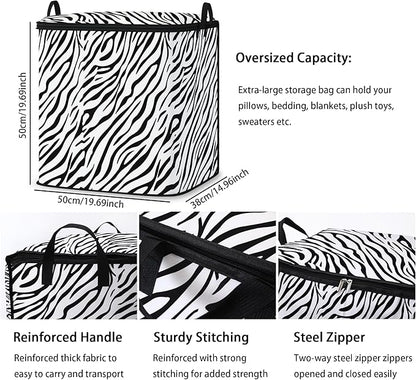 Large Comforter Storage Bag with Zipper,Closet Organizer for Clothes,Blankets,Quilts,Pillows,Fabric Storage Bags with Portable Handles 95L(2-Pack)
