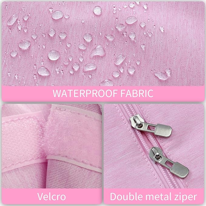 6" Gusseted Waterproof Garment Bag for Travel, 43" Tear Resistance Suit Bag for Men Travel for Suits, Tuxedos, Coats, Uniform. (pink, 42")