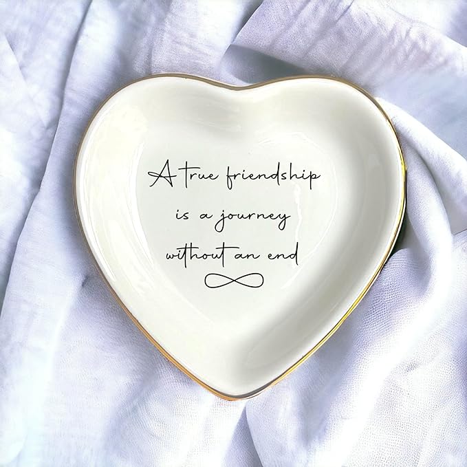 True Friendship Is A Journey Without An End Ring Dish, Friends Jewelry Dish, Thank You Gift, Bridesmaids Gift, Friendship Gift, Bestie Gift, Best Friend Gift, Friend Birthday Gift, Sisters Gifts