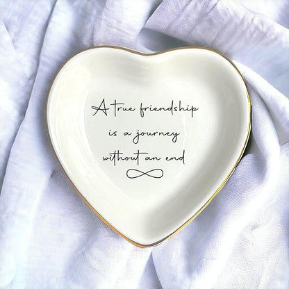 True Friendship Is A Journey Without An End Ring Dish, Friends Jewelry Dish, Thank You Gift, Bridesmaids Gift, Friendship Gift, Bestie Gift, Best Friend Gift, Friend Birthday Gift, Sisters Gifts