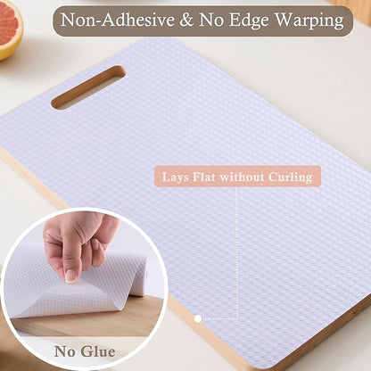 Shelf Liner Non-Slip 16 Inch Wide X 20 Ft Kitchen Cabinet Drawer Liners Waterproof & Oil-Proof Drawer Liners for Cupboard Pantry Non Adhesive Refrigerator Shelf Liner Strong Grip Cabinet Mat (White)