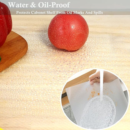 Shelf Liner for Kitchen Cabinets 15 Inch Wide X 20 Ft Non Adhesive Cabinet Drawer Liners Non Slip Waterproof Strong Grip Clear Closet Pantry Shelf Liner Cupboard Refrigerator Bathroom Drawer Mat