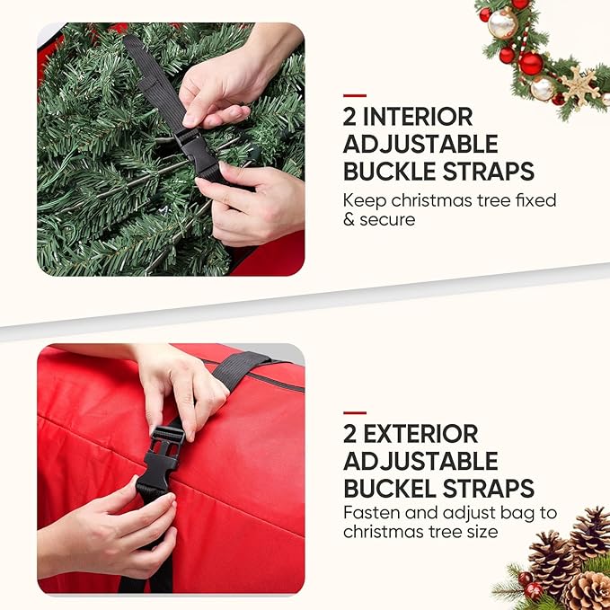 BALEINE 9 ft Rolling Christmas Tree Storage Bag, 3 Swivel Wheels for Easy Moving, Heavy Duty 600D Oxford Fabric Extra Large Artificial Christmas Tree Bag with Reinforced Carry Handles (Black)