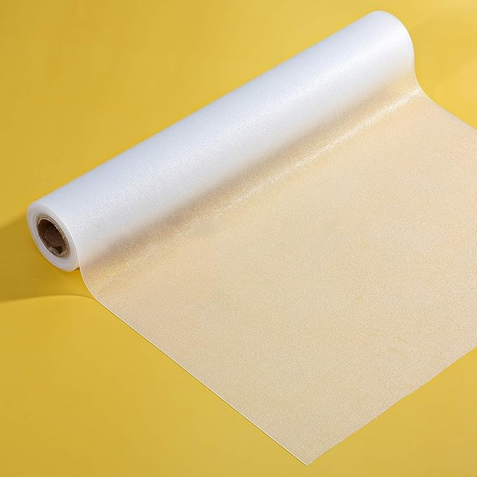 Shelf Liner Silicone Shelf Liners for Kitchen Cabinets Non-Adhesive Non-Slip Waterproof Cabinet Liner Drawer Liner Refrigerator Liners 17.5 Inch x 20 FT (Translucent-White)