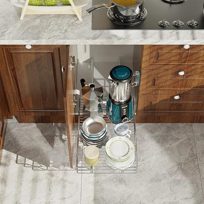 LOVMOR Pull Out Cabinet Organizer and Storage 15½" W x 21½" D, Slide Out Shelves for Kitchen Cabinets